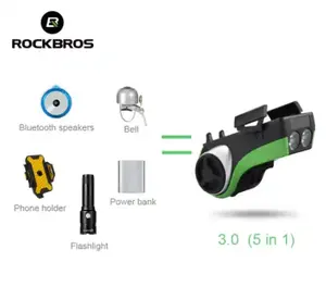 ROCKBROS 휴대용 다기능 오디오 산악 자전거 라이트 전자 혼 라디오 스피커 (카메라 포함)