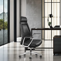 Chaise de bureau de direction à dossier haut, réglable en hauteur, avec structure en aluminium, pivotante, pour la maison, le bureau, l'école, l'hôpital