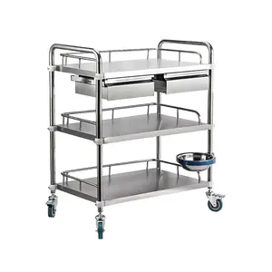 Durable Stainless Steel <strong>Dressing</strong> <strong>Trolley</strong> Medical <strong>Trolley</strong> Cart Specification - Product Image 1