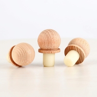 Bouchon sphérique en liège avec capuchon supérieur en bois et aluminium pour l'étanchéité des bouteilles de vin et de spiritueux, personnalisable avec logo – Vente en gros