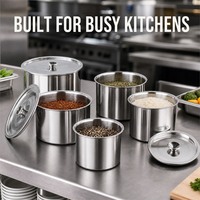 Tutup Panci Stok Komersial Stainless Steel Multi-Kapasitas Model 06 Tebal untuk Restoran Hotel Dapur Penyimpanan Sup