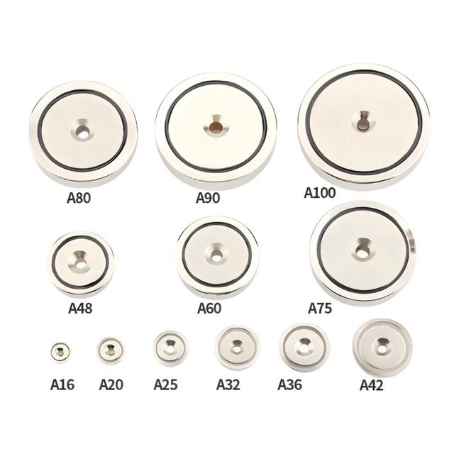 Super Strong N52 Neodymium Magnet Rare Earth Permanent Disc Magnet Countersunk Hole Customized Size Moulding Welding Silver