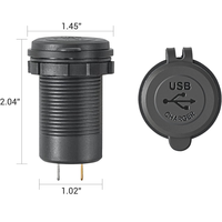 65W Type P D C Port 12V/24V lumière LED QC3.0 double prise USB chargeur rapide chargeur de voiture pour voitures motos bateaux usage industriel