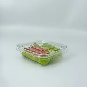 Contenedor de plástico transparente personalizable para alimentos frescos, contenedor de embalaje para supermercado, Salad12oz, 8 / 12 /16 Oz