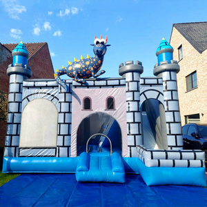 Castillo inflable con tobogán, combo de brincolín inflable con forma de dragón, casa de brinco comercial. - Product Image 1
