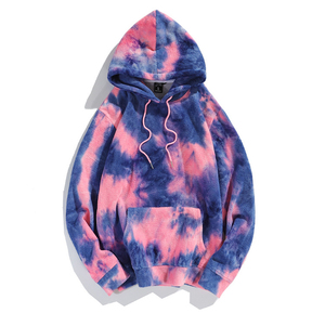 Tye Dye Hoodies Fashion <strong>Hoddies</strong> for Men Kangaroo Pocket Tie Dye Lamb Fleece Oversized <strong>Fluffy</strong> Hoodie Wholesale - Product Image 3