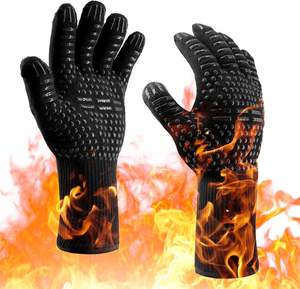 Gants résistants à la chaleur en silicone ignifugé réversibles personnalisés de BBQ pour le gril Premium - Product Image 1