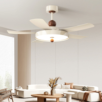 52 pouces moderne intelligent chambre ventilateur de plafond lumière LED pour haut-parleur Bluetooth 6 vitesses télécommande BLDC moteur ABS fer corps