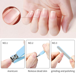 LMLTOP Coupe-ongles 3 en 1, ensemble de <span class=keywords><strong>manucure</strong></span> F0106, coupe-ongles en acier inoxydable, lime à ongles en plastique, polissage, <span class=keywords><strong>mini</strong></span> kit de pédicure portable - Product Image 4