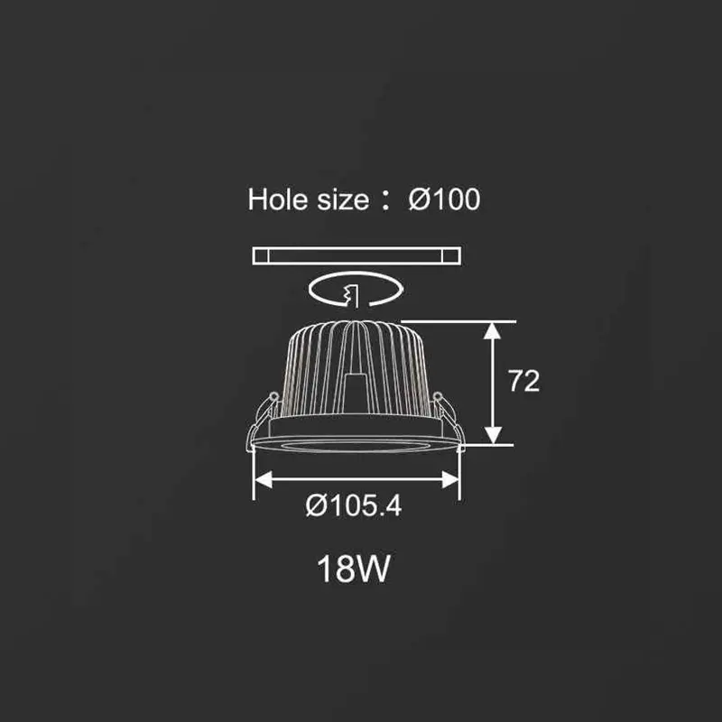 30W Embedded Hotel Office Warehouse Intelligent Sensor Light Smart 3cct Downlight