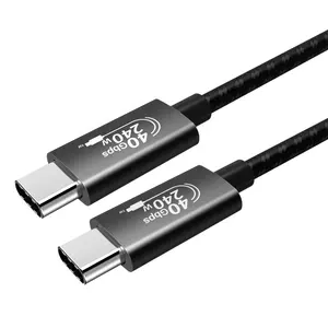 全新240W USB4电缆兼容迅雷4 40gbps同轴USBC，适用于迅雷4 TBT3 ISO9001认证的工厂价格