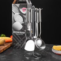 Ensemble d'Ustensiles de Cuisine en Acier Inoxydable pour la Restauration, Comprenant Cuillère, Spatule et Pelle à Frire, pour la Vente en Gros