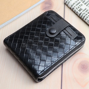 Men's <b>Wallet</b> Novelty Purse Zipper Woven Pattern Leather <b>Card</b> <b>Holder</b> <b>Wallet</b> for Man Purse with Zipper Pocket - Product Image 6