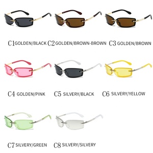 <span class=keywords><strong>Occhiali</strong></span> <span class=keywords><strong>da</strong></span> <span class=keywords><strong>Sole</strong></span> Steampunk in Metallo alla Moda, Stile Retrò Y2K <span class=keywords><strong>con</strong></span> Lenti Argento-Verde Vintage - Product Image 4