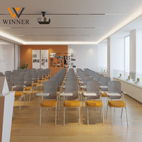 Chaises d'école modernes en plastique avec dossier en maille, pouvant être équipées de bureaux d'étude et de chaises de formation confortables