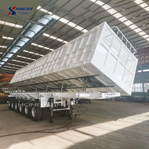 <span class=keywords><strong>Remorque</strong></span> à benne <span class=keywords><strong>basculante</strong></span> latérale 3 <span class=keywords><strong>essieux</strong></span> 60 tonnes avec cylindre <span class=keywords><strong>hydraulique</strong></span> pour le charbon et la pierre - Product Image 2