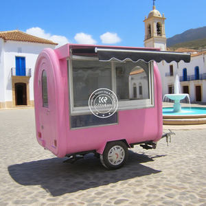 Mini Remolque de Comida Móvil, Mesas de Trabajo de Acero Inoxidable, Construcción de Fibra de Vidrio, Servicio de Comida al Aire Libre, <span class=keywords><strong>Hot</strong></span> Dogs, Burbujas - Product Image 3