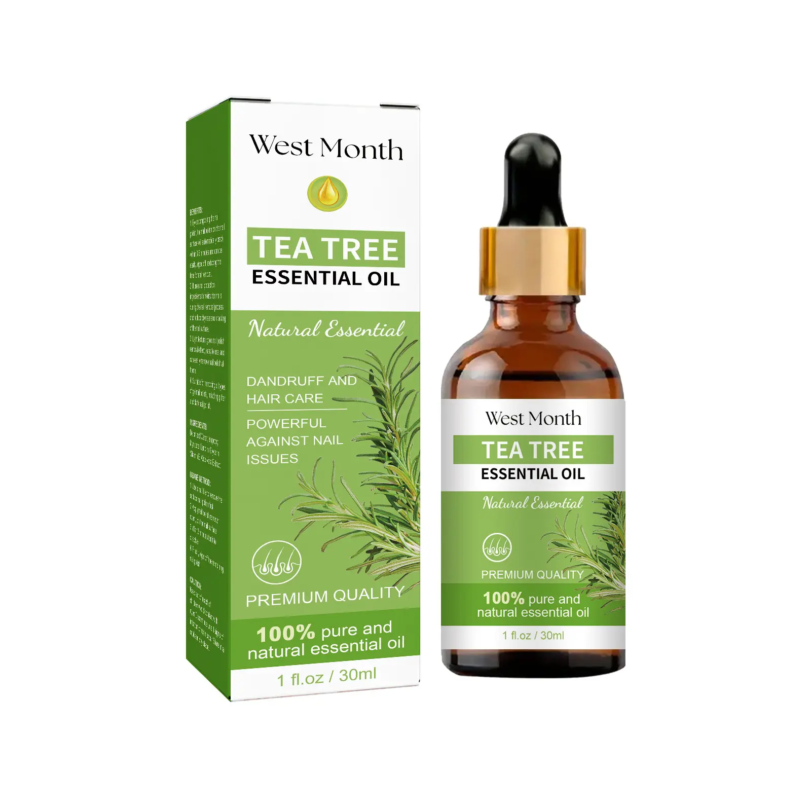 West month tea tree SÉRUM aceite para el cabello y la hidratación facial aceite para el cuidado del cabello 30ml aceite esencial para el cabello