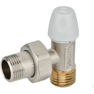 Valvola Angolare per Radiatori Bugatti 1/2\", Controllo Manuale a Sfera per Acqua e Gas - Product Image 1