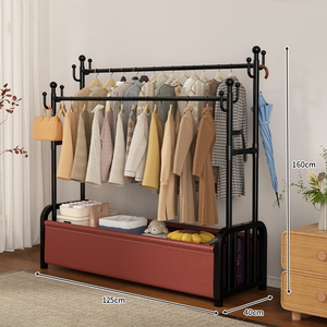 Perchero de pared con 6 ganchos para ropa, organizador de entrada - Product Image 5