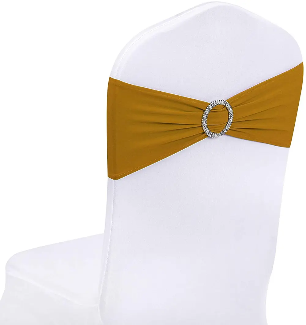 Elastic chair bands buckle spandex Romantic chair sashes for Banquet party home wedding Decorative