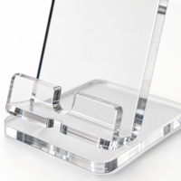 Support de Charge pour Téléphone en Acrylique Personnalisé, Présentoir de Bureau Transparent avec Emplacement pour Câble, Impression de Logo, Organisateur OEM