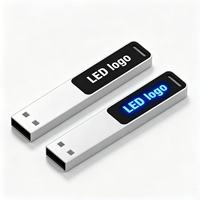Memoria USB Metálica con Logotipo Iluminado LED Personalizado 2.0/3.0, Pendrive con Luz de Marca Personalizada, Regalo Promocional Empresarial