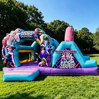 Château gonflable commercial de 6x4 mètres, château gonflable avec toboggan amovible, combo château gonflable et piscine