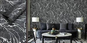 2023 Guangzhou <span class=keywords><strong>ihouse</strong></span> Venta caliente precio barato papel tapiz de diseño de mármol dorado y plateado - Product Image 4