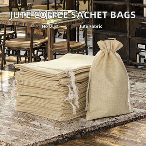 Pochette en jute avec cordon de serrage, sac cadeau en toile de jute naturelle, sac réutilisable avec cordon de serrage pour bijoux, bonbons, emballage de cadeaux de mariage - Product Image 2