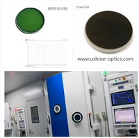 Circular Glass Optical Filter 90% Transmittance 3-Year Warranty for Precision Optical Systems Such Spectrometers Microscopic