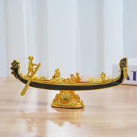 Modèle de bateau vénitien en métal 3D stéréoscopique, artisanat métallique, ornement pour salon, souvenir touristique, vente en gros
