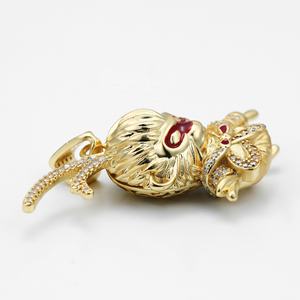 VANFI Wukong ciondolo scimmia 18K oro e rodio placcato zirconi cubici e ottone nero pietra principale zircone - Product Image 3