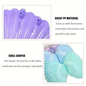 Boîte de rangement en plastique en forme de coquillage, grande taille, couleur nacrée, électroplaquée, pour ranger les petits objets, les collations, les bijoux - Product Image 4