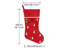 Chaussette de Noël personnalisée avec motif sapin de Noël, nom personnalisé, sacs cadeaux de Noël avec pompon pour la décoration de cheminée des fêtes