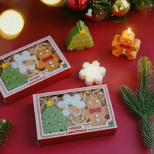 <b>Set</b> of 3 Cute Christmas Tree Gingerbread Man Snowflake Scented Aroma <b>Candles</b> in <b>Gift</b> Box for Home Decoration - Product Image 3