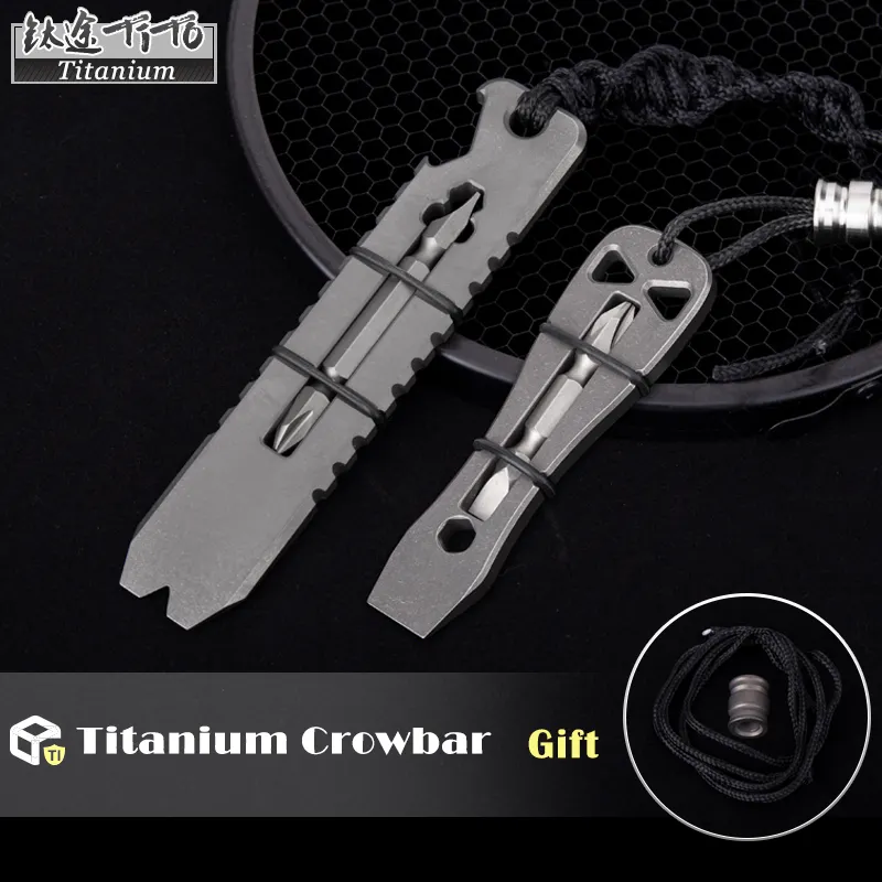 Tito Titan Hợp Kim Chiến Thuật Edc Di Động Đa Chức Năng Công Cụ Prybar Titan Crowbar Cho Sự Sống Còn Bánh Răng Và Leo Núi Ba Lô