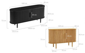 Meuble de salon moderne, buffet, armoire, portes coulissantes en bois, table console, table de couloir avec tiroirs - Product Image 3