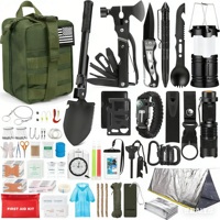 Cadeaux pour hommes, accessoires de plein air, sac de survie de luxe avec tente d'urgence, couverture, trousse de premiers soins, kit de survie en plein air