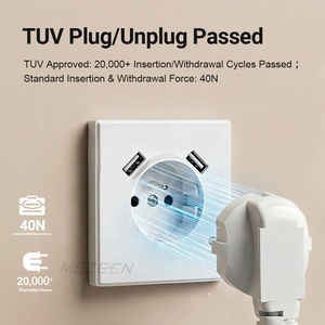 Presa a Muro Standard Francese 16A con 2 USB A+A, Certificata UE, in PC Ignifugo V0, Garanzia 30 Anni - Product Image 4
