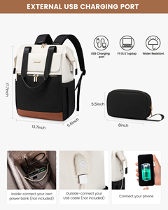 Sac à dos LOVEVOOK pour le travail, les voyages, l'université, avec port USB, imperméable, pour infirmières, enseignants, sac à dos pour ordinateur portable pour femmes et hommes - Product Image 6