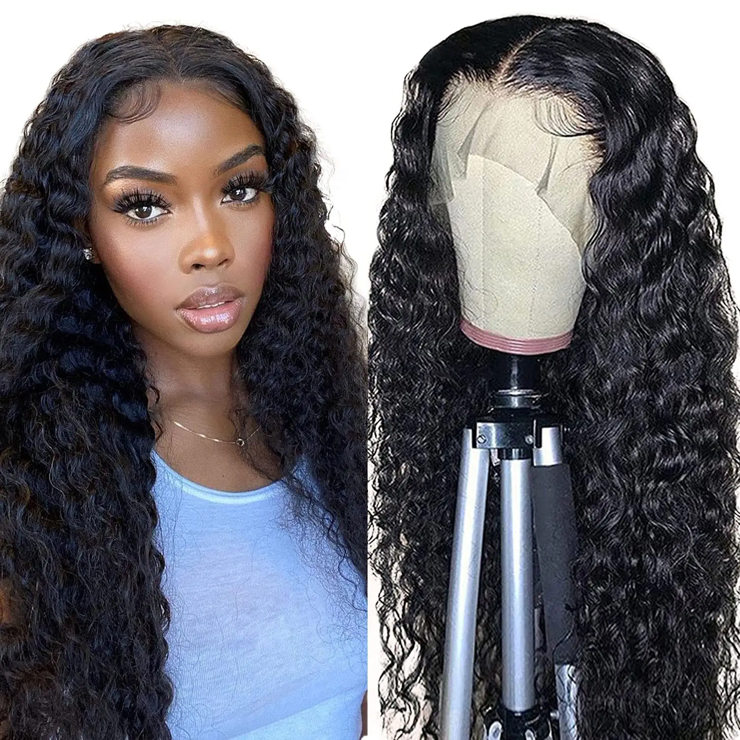 Pre Plucked Transparent Invisible Lace Waterwave Wig 13X6 Cheap Thin Hd 13X6 Full Lace Human Hair Wig Vendor 13X6 With Reviews