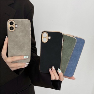 เคสโทรศัพท์หนังแกะเคลือบไฟฟ้าแบบธุรกิจ  หนังกลับหนังแพะ  สำหรับ Iphone 16 15 14 13 12 11 Pro Max จำนวนมาก - Product Image 1