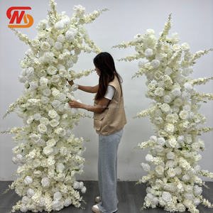 SMOOTH Wedding Events Party Decorative White Horn Flower Arch With Metal <b>Stand</b> - Product Image 3