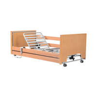 Lit d'hôpital électrique extra large et robuste, réglable, pour personnes âgées, usage en maison de retraite, bois, acier inoxydable, ISO CE