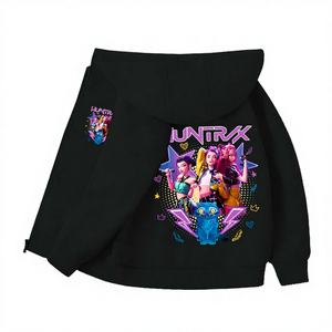 Sudadera con Capucha y Cuello Abotonado con Cremallera para Niños y Niñas, Diseño KPOP Demon Hunters, Tejido Regular, Otoño, Hecho en Guangdong - Product Image 3