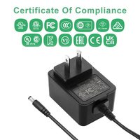 Alimentation électrique UL FCC AC DC 5V 6V 9V 15V 18V 24V 500mA 1.3A 1.5A 2A 2.5A 3A Chargeur mural 12V 1.5A Adaptateur secteur prise US