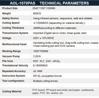Machine de découpe numérique CCD AOL 1070PAS pour l'emballage d'autocollants en vinyle