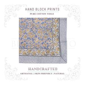 Pareo de Algodón con Estampado a Mano en Gris Granito y Mostaza para Mujer, Ligero, para Usar como Cubrebañador, Ropa de Playa y Resort para el Verano - Product Image 4