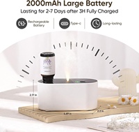 Diffuseur d'huiles essentielles sans fil, nébuliseur automatique sans eau, alimenté par USB, avec batterie intégrée de 2000 mAh, en métal